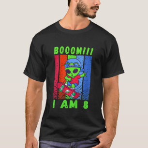 T-shirt Enfants Alien Jouer Skateboard Anniversaire 8 Anni