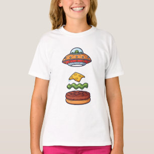 T-shirt Enfants Alien UFO Cheeseburger Déconstruit