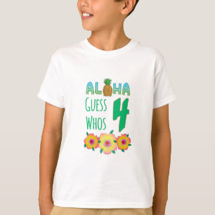 T-shirt Enfants Aloha Tropical Luau 4 ans Anniversaire