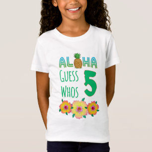 T-Shirt Enfants Aloha Tropical Luau 5 ans Anniversaire