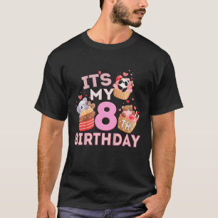 T-shirt Enfants Amusants Cute Animal Cupcake C'est mon 8e