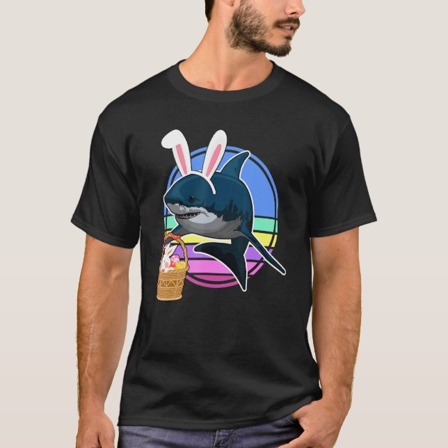 T-shirt Enfants Amusants Grotte de Pâques Requin avec pani (Devant)
