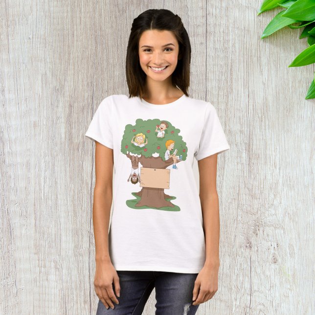 T-shirt Enfants amusants jouant dans l'arbre Apple (Créateur téléchargé)