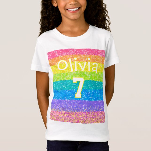 T-Shirt Enfants Arc-en-ciel Anniversaire Design de texte m (Devant)
