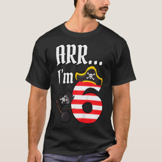T-shirt Enfants ARR Im 6 Pirate Anniversaire Chemise Pirat