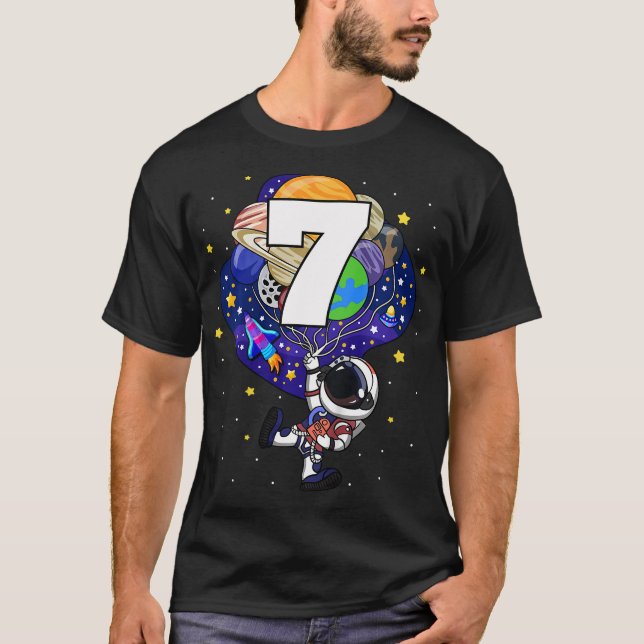 T-shirt Enfants astronaute spatiale 7e anniversaire garçon (Devant)