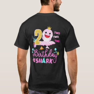 T-shirt Enfants Baby Shark 2e Anniversaire Garçon Fille De