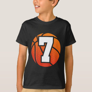 T-shirt Enfants Basketball Anniversaire 7 Nombre Sept Anni