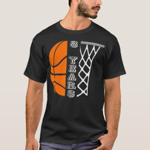 T-shirt Enfants Basketball Anniversaire Pour Garçons 8 Ans