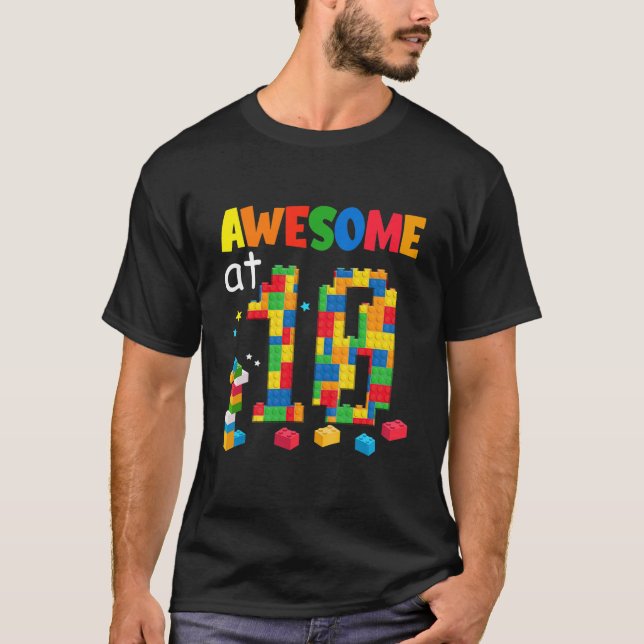 T-shirt Enfants Bâtir Des Blocs Briques Magnifique À 10 An (Devant)