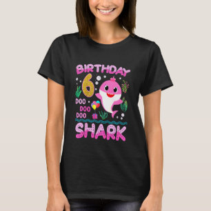 T-shirt Enfants Bébé Cute Shark 6e anniversaire garçon fil