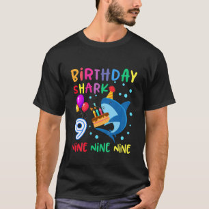 T-shirt Enfants Bébé Cute Shark 9E Anniversaire Garçon 
