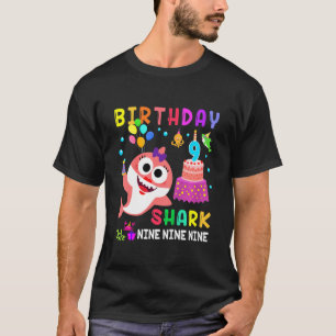 T-shirt Enfants Bébé Cute Shark 9e anniversaire garçon fil