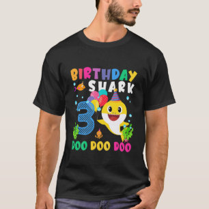 T-shirt Enfants Bébé Requin 3E Anniversaire Garçon Fille 3