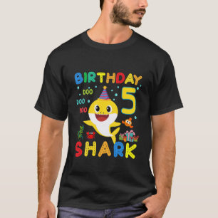 T-shirt Enfants Bébé Requin 5E Anniversaire Garçon Fill