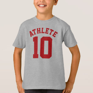 T-shirt Enfants blancs et rouges Sports Jersey Design