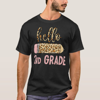 T-shirt Enfants Bonjour 2e Année Ici Je Reviens Crayon À S