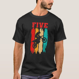 T-shirt Enfants Boy Riding Motocross 5Anniversaire Dirt Bi