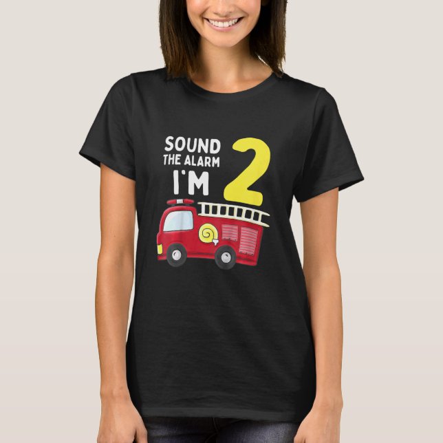 T-shirt Enfants Camion d'incendie 2e anniversaire garçon b (Devant)