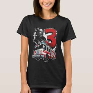 T-shirt Enfants Camion d'incendie 3e anniversaire Garçon P