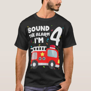 T-shirt Enfants Camion d'incendie 4E Anniversaire Jeu d'En