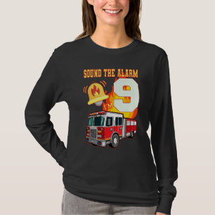 T-shirt Enfants Camion d'incendie 9e Anniversaire Garçon P