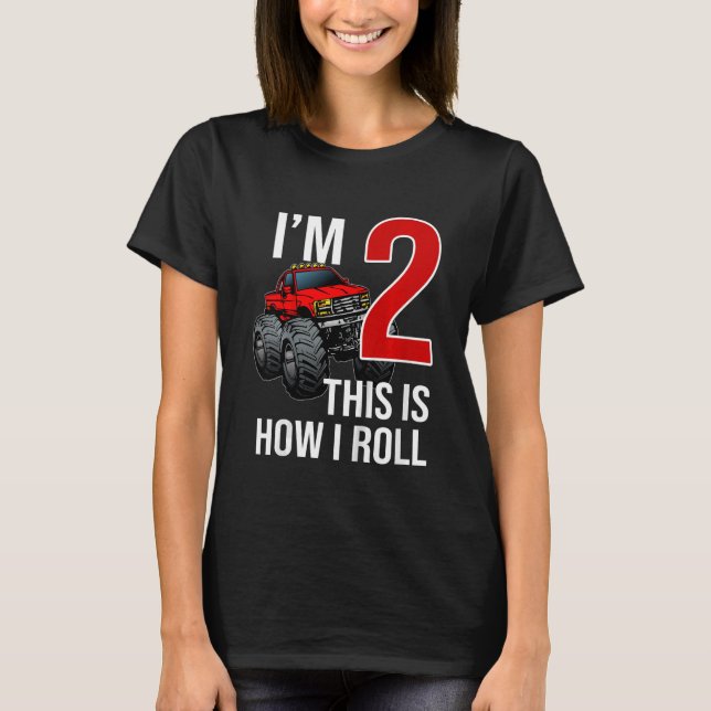 T-shirt Enfants Camion Monster 2e anniversaire 2 ans Anniv (Devant)