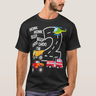 T-shirt Enfants Camions 2 Anniversaire Fête Enfant Joueur 