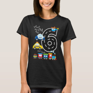 T-shirt Enfants Camions Train 6e fête d'anniversaire Enfan