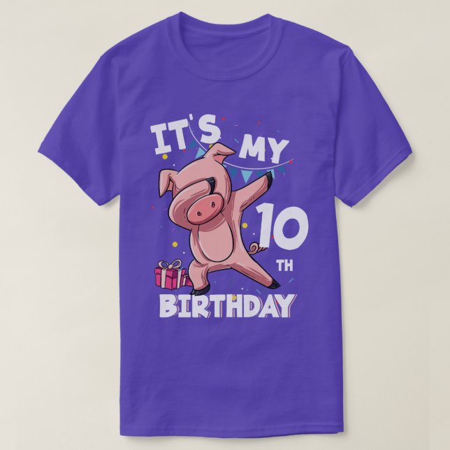 T-shirt Enfants C'Est Mon 10e anniversaire 10 ans Cochon A (Design devant)