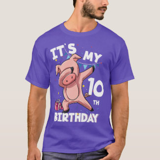 T-shirt Enfants C'Est Mon 10e anniversaire 10 ans Cochon A