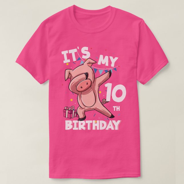 T-shirt Enfants C'Est Mon 10e anniversaire 10 ans Cochon A (Design devant)