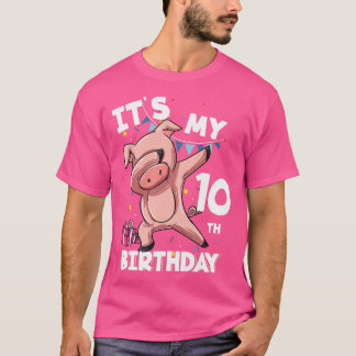 T-shirt Enfants C'Est Mon 10e anniversaire 10 ans Cochon A