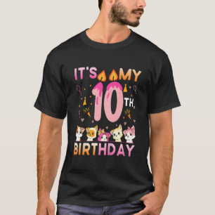 T-shirt Enfants C'est mon 10ème anniversaire pour le chat 