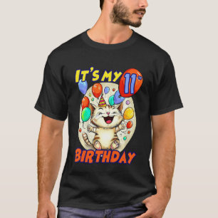 T-shirt Enfants C'est mon 11ème anniversaire Chat Chat mig
