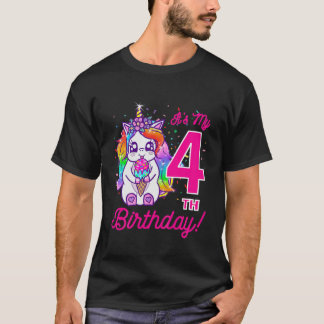 T-shirt Enfants C'est mon 4e anniversaire Crème glacée Rai