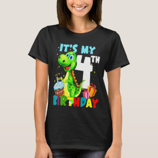 T-shirt Enfants C'Est Mon 4e Anniversaire Garçons Heureux