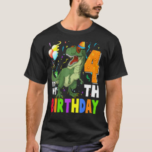 T-shirt Enfants C'Est Mon 4e Anniversaire Joyeux 4 Ans Din