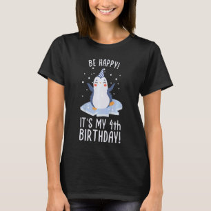 T-shirt Enfants C'est mon 4ème Anniversaire Penguin 4 ans