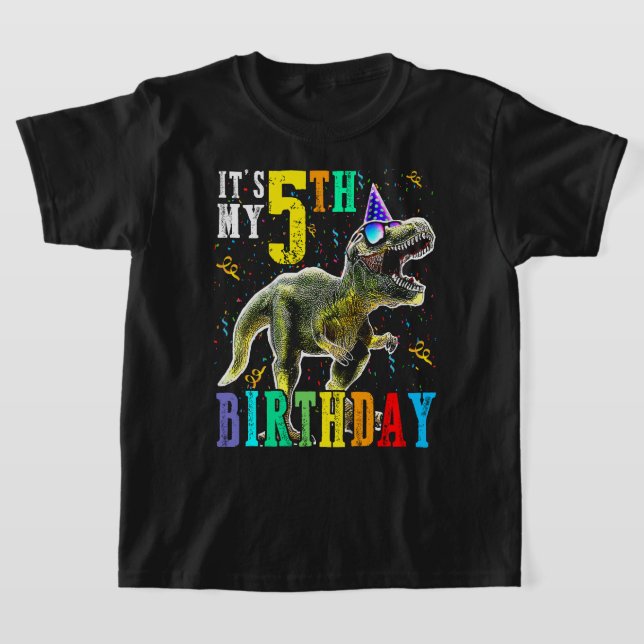 T-shirt Enfants C'est mon 5e anniversaire Joyeux 5 ans Din (Poser)