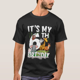 T-shirt Enfants C'est mon 6e anniversaire Zoo Jungle Safar