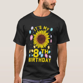 T-shirt Enfants C'est mon 8e anniversaire tournesol 8 ans