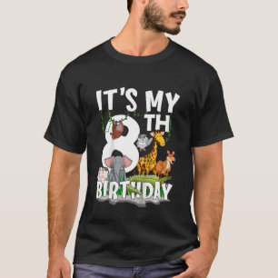 T-shirt Enfants C'est mon 8e anniversaire Zoo Jungle Safar