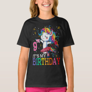 T-shirt Enfants C'est mon 9e anniversaire Unicorne 9ans fi