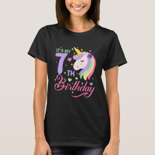 T-shirt Enfants C'est mon septième 7e anniversaire Sept 7