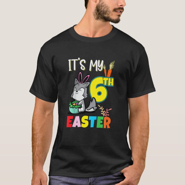 T-shirt Enfants Chasse aux oeufs de Pâques 6Anniversaire C (Devant)