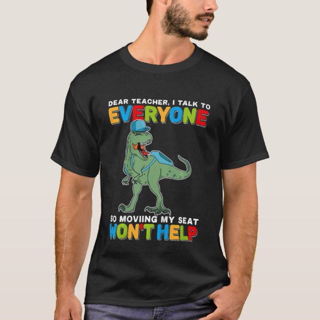 T-shirt Enfants Cher professeur, je parle à tout le monde  (Devant)