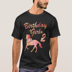 T-shirt Enfants Cheval 2e Anniversaire Pour Les Filles Lov