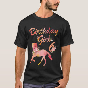 T-shirt Enfants Cheval 6e Anniversaire Filles Love Horses 