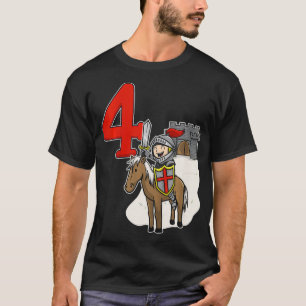 T-shirt Enfants Chevalier d'   anniversaireChâteau et nom